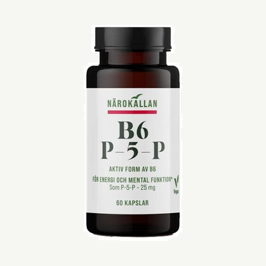 Förpackningen till B6 P-5-P 60 kapslar