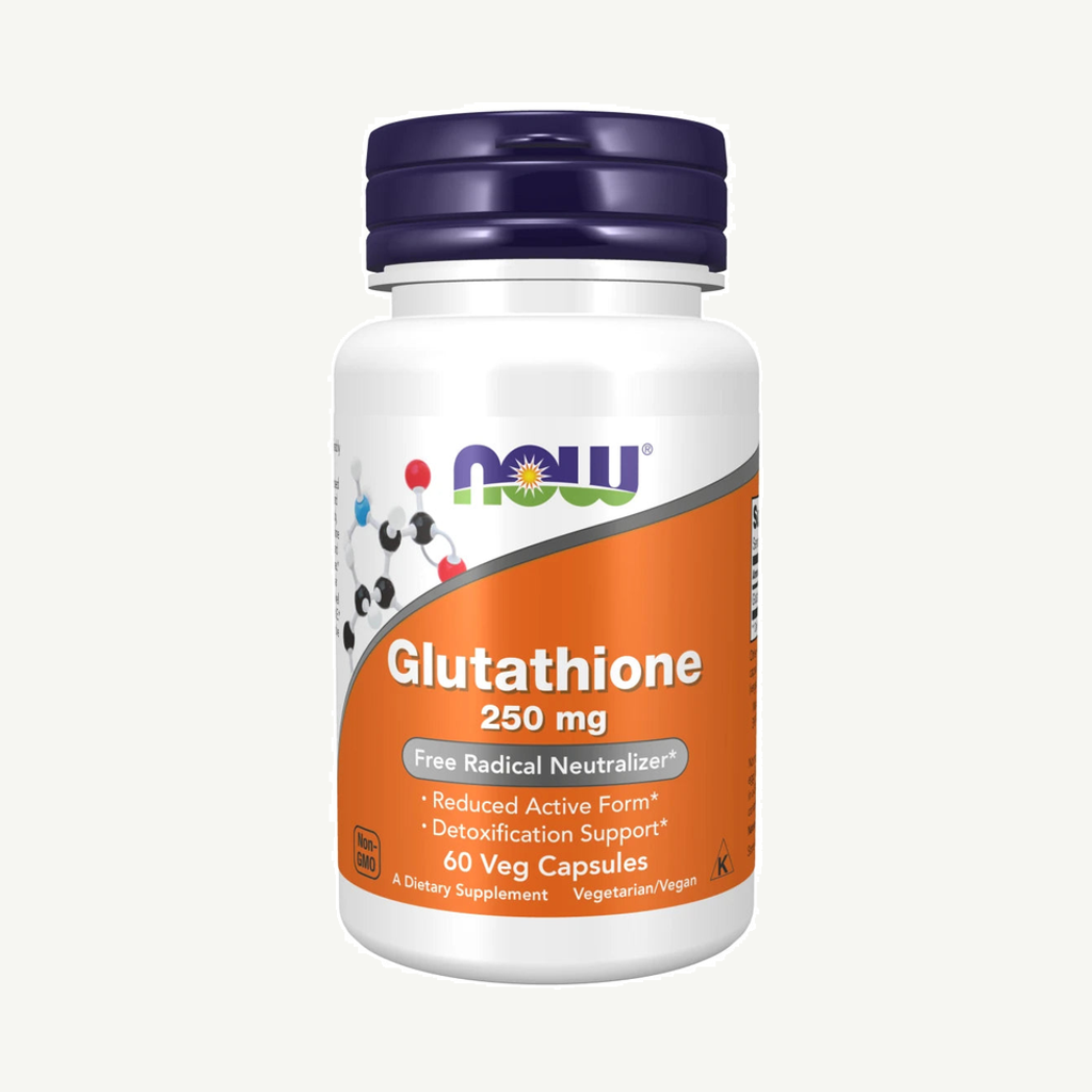 Förpackningen till NOW Glutathione 250 mg 60 caps