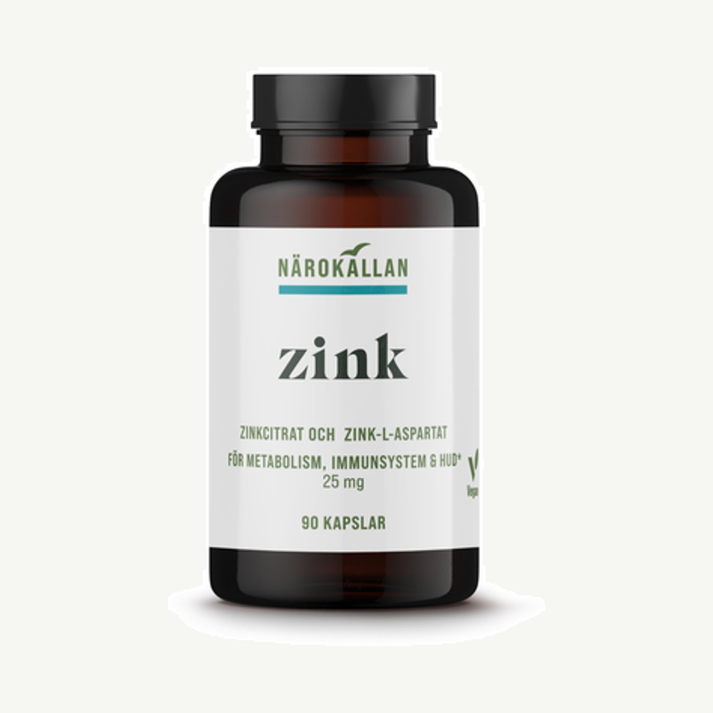 Förpackningen till Zink 25mg 90k