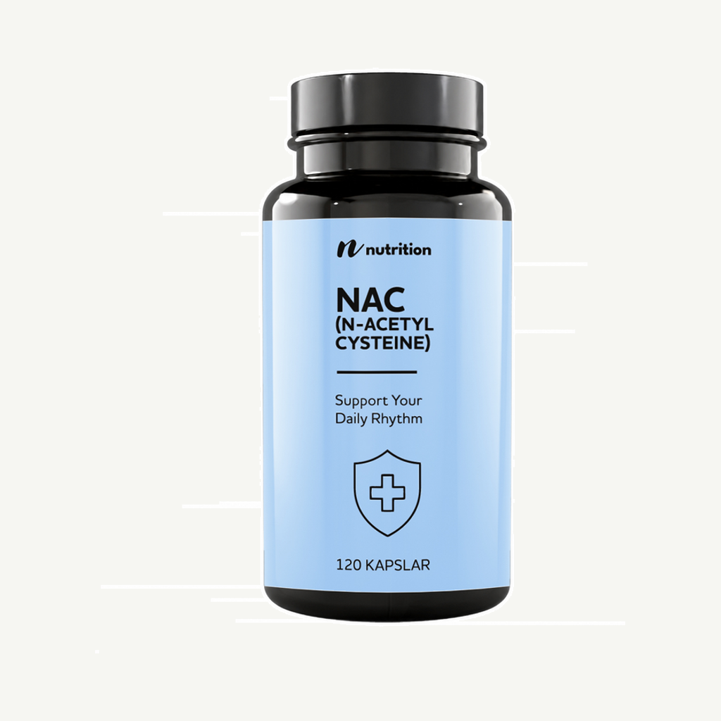 Förpackningen till Nuts Fabriken NAC (N-Acetyl Cysteine) 120 kapslar