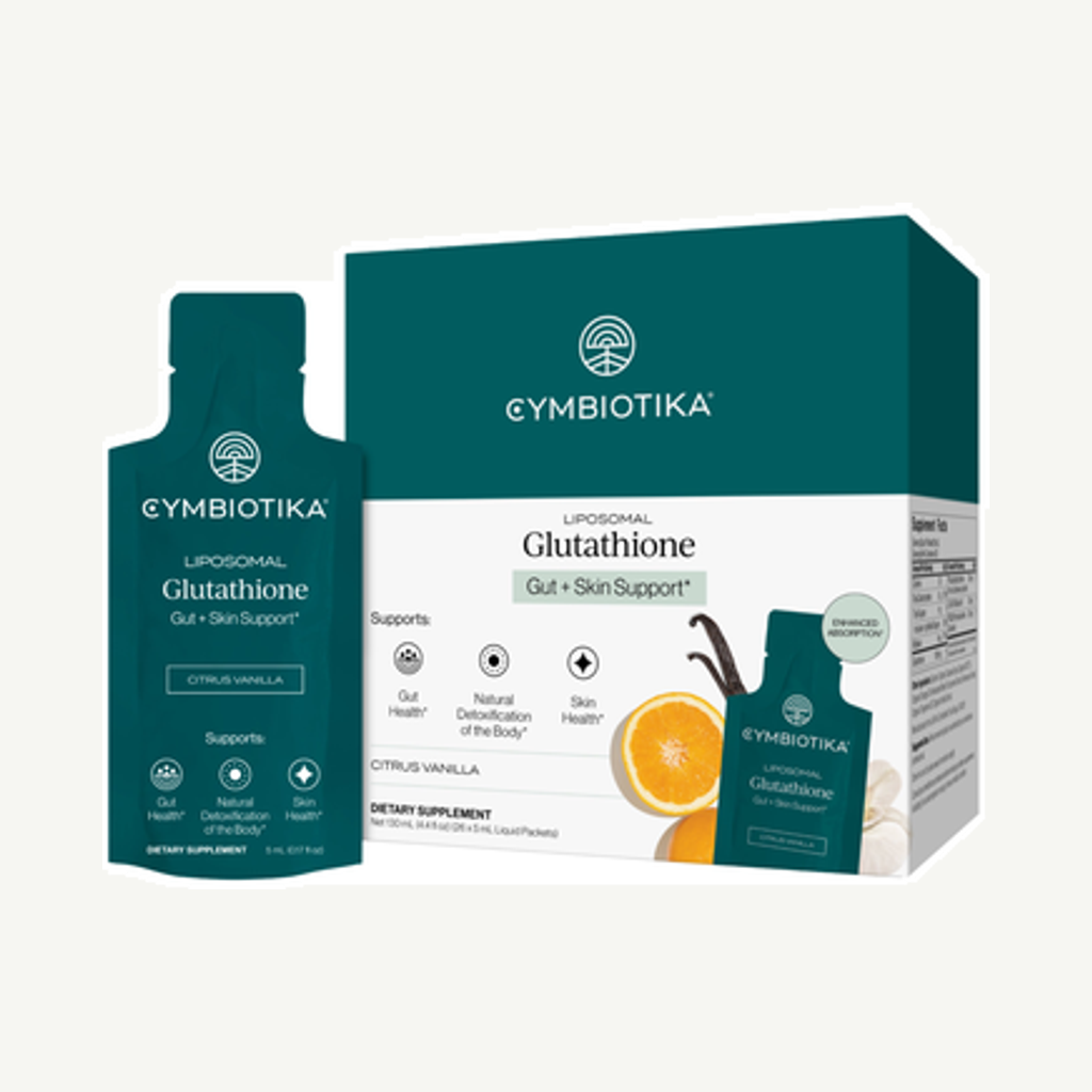 Förpackningen till Liposomal Glutathione 25x5ml