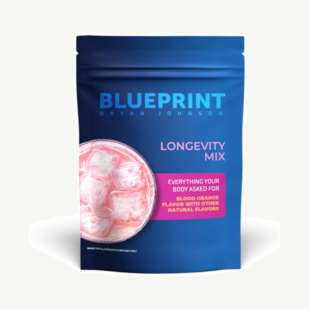 Förpackningen till Longevity Mix Blood Orange 437g