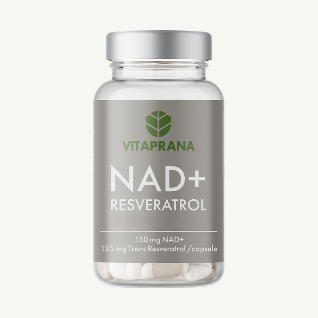 Förpackningen till NAD+Resveratrol 60 kapslar