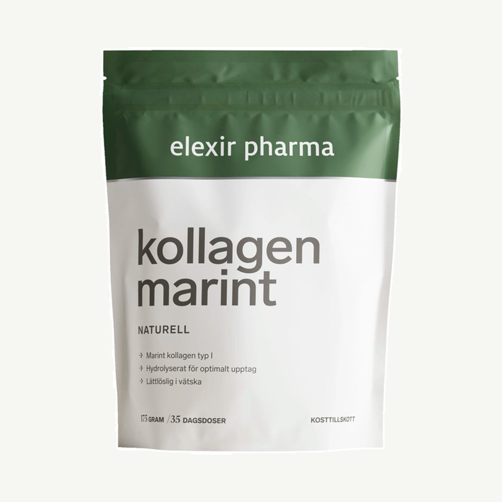Förpackningen till Elexir Pharma Marint Kollagen 175 g