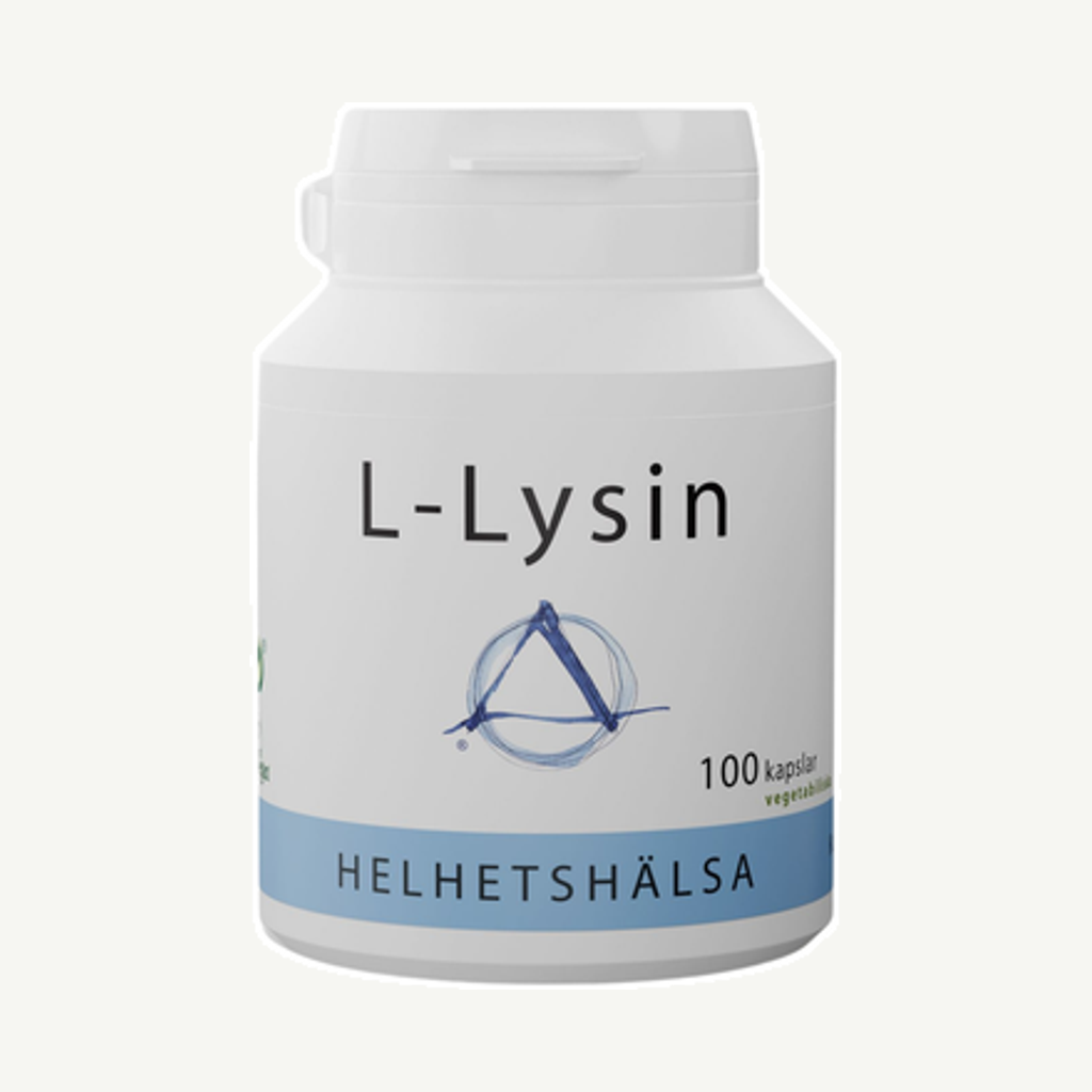 Förpackningen till L-Lysin 470mg  100k