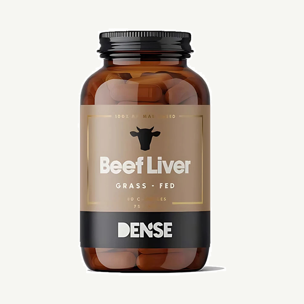 Förpackningen till Dense Beef Liver 180 caps