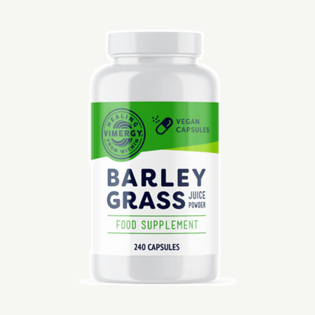 Förpackningen till Barley Grass Juice Capsules 240k
