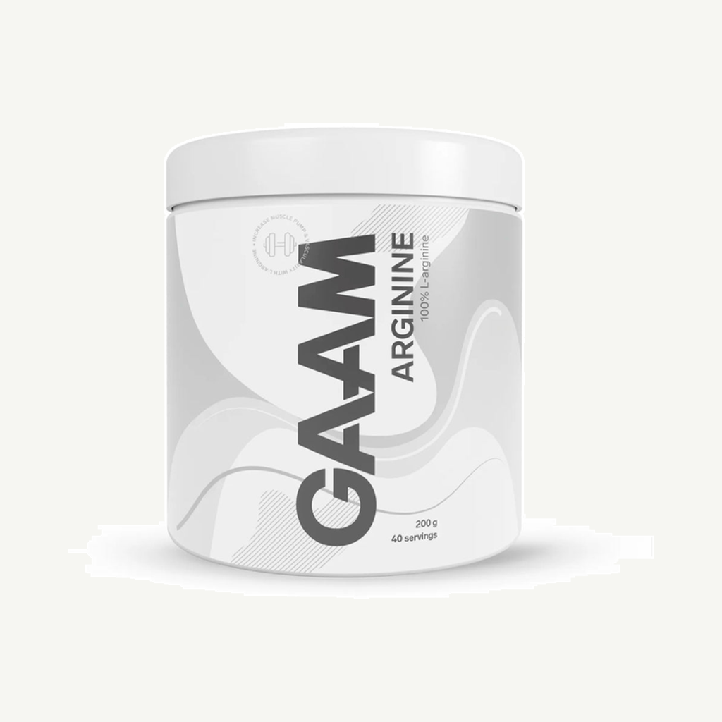 Förpackningen till GAAM Arginine 200 g