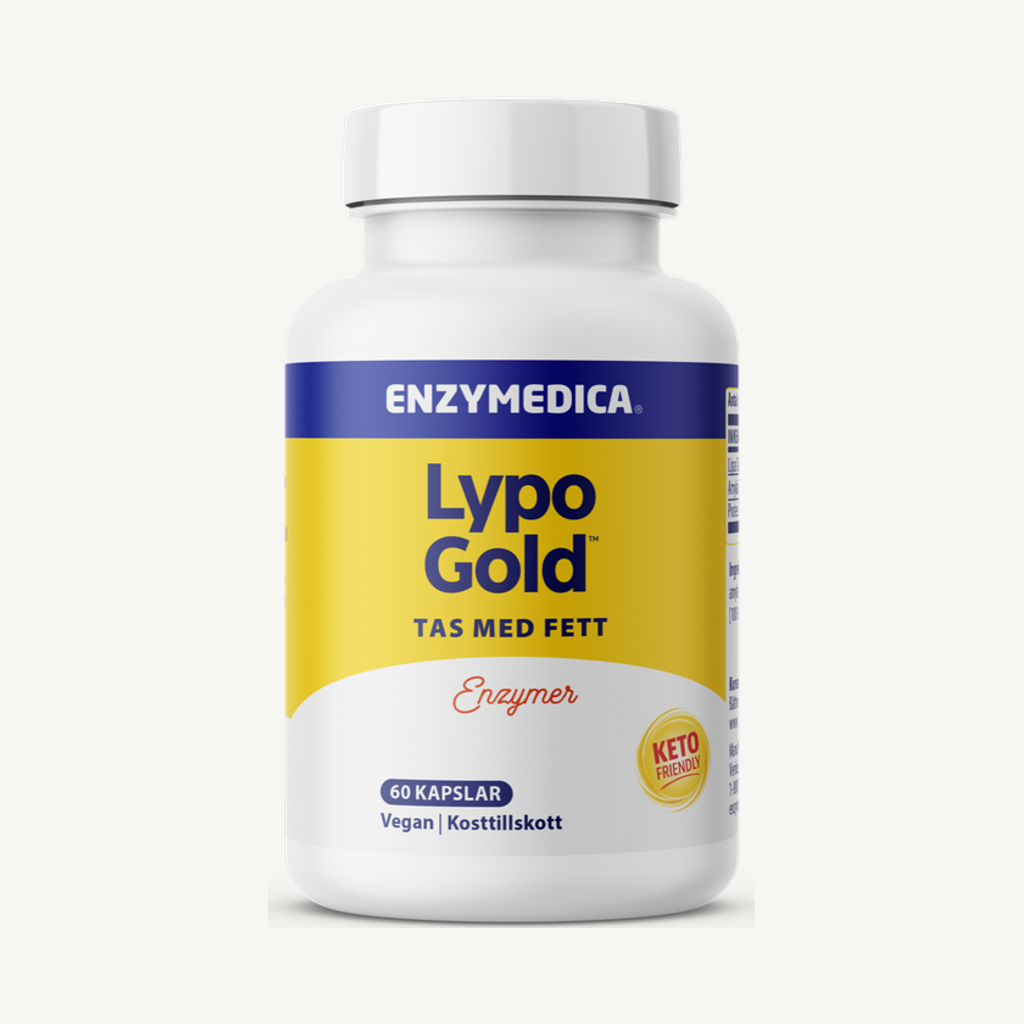 Förpackningen till Enzymedica Lypo Gold 60 kapslar
