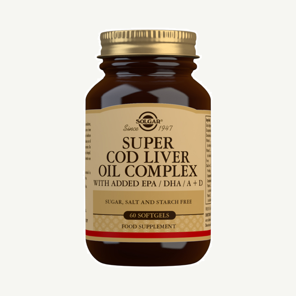 Förpackningen till Super Cod Liver Oil Complex, 60 softgels