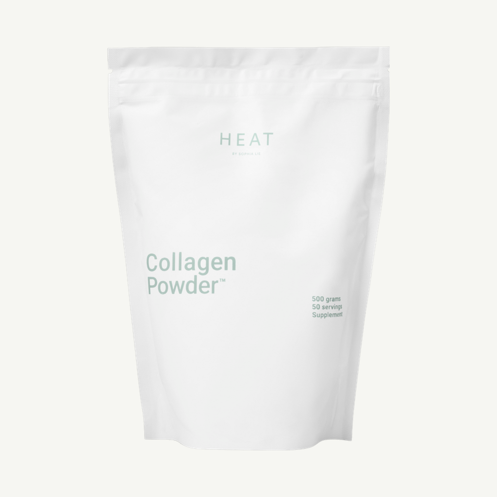 Förpackningen till HEAT BY SOPHIA LIE Collagen Powder 500 g
