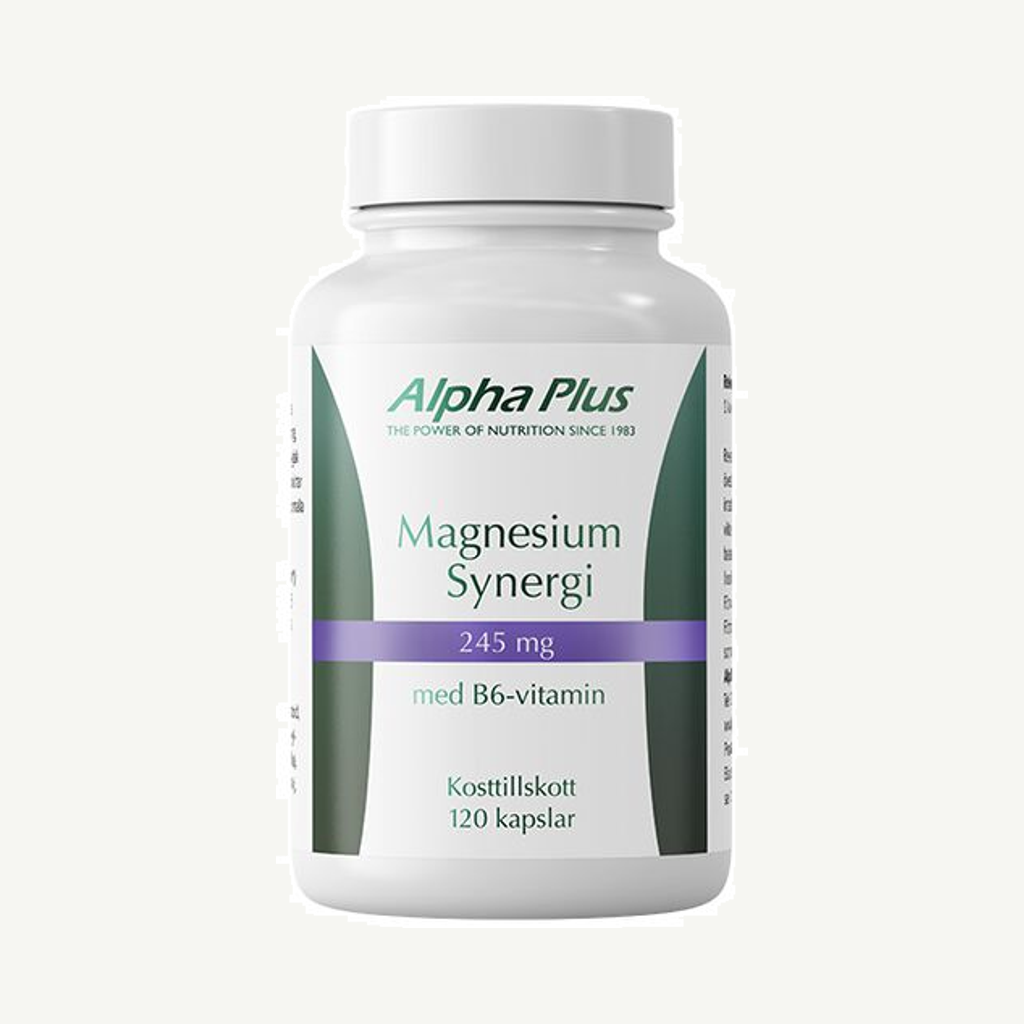 Förpackningen till Magnesium Synergi 120 kapslar