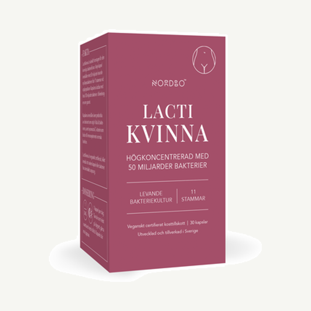 Förpackningen till LactiKvinna 50 miljarder 30k