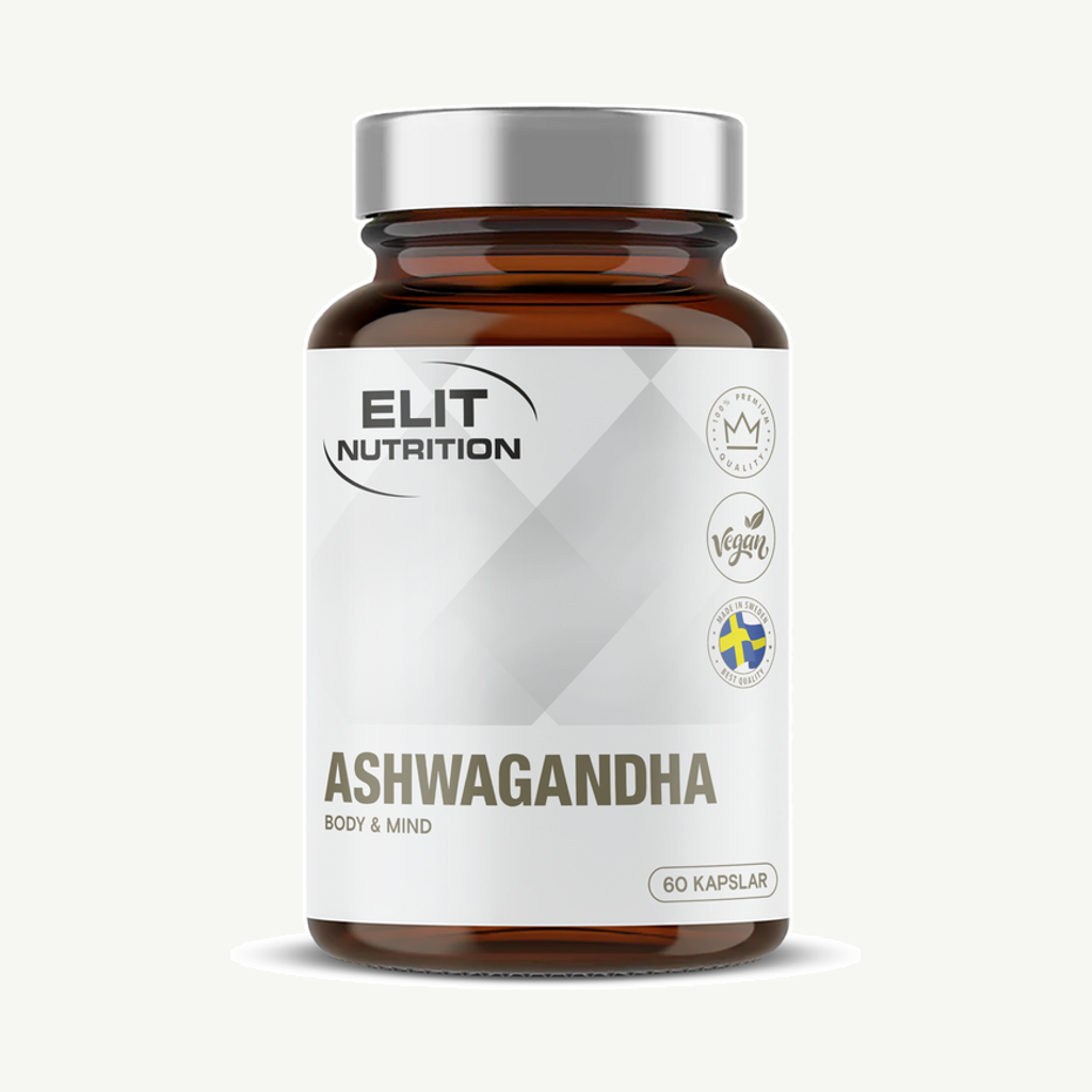 Förpackningen till Elit Nutrition Ashwagandha 60 kapslar