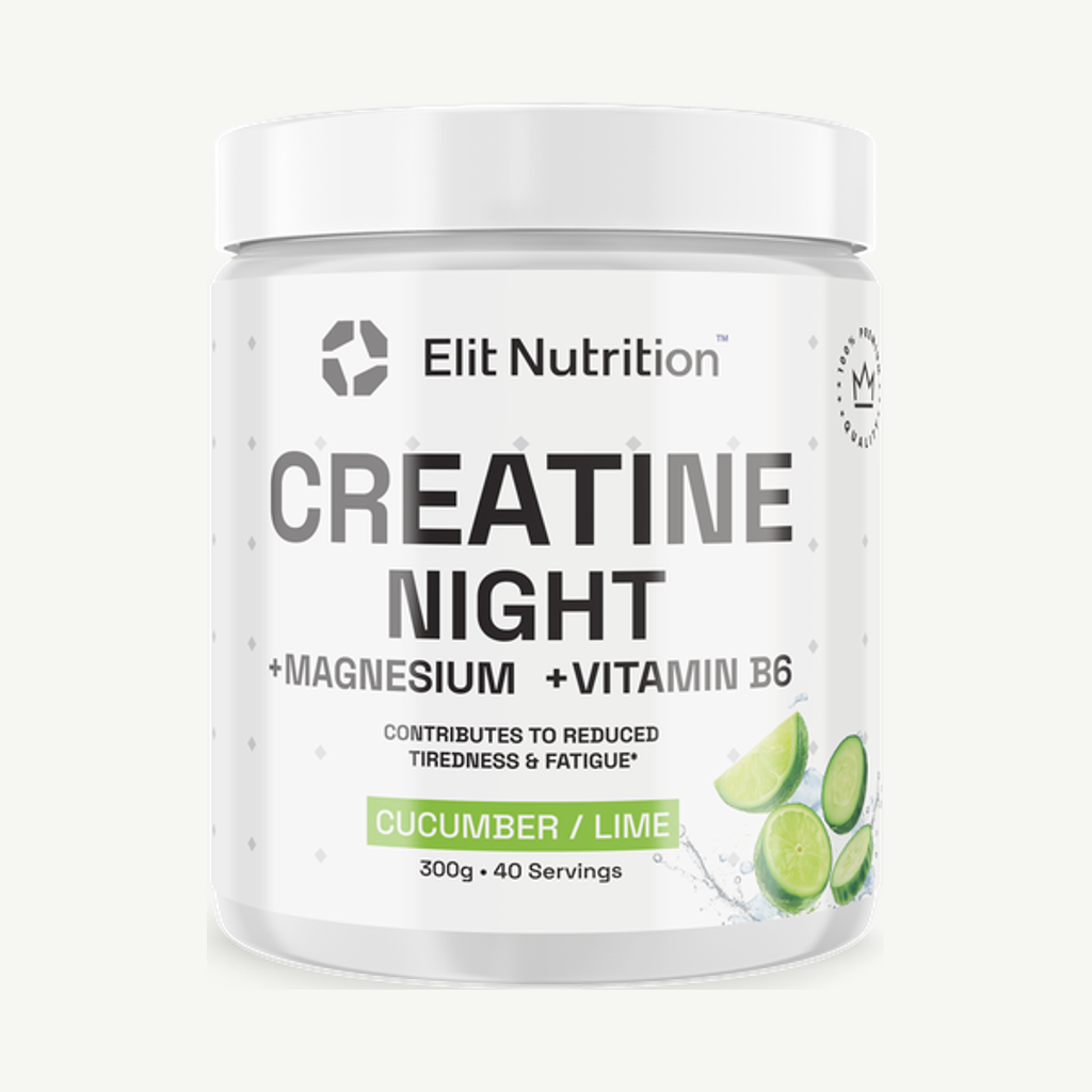 Förpackningen till Creatine Night+ Cucumber/Lime 300 g