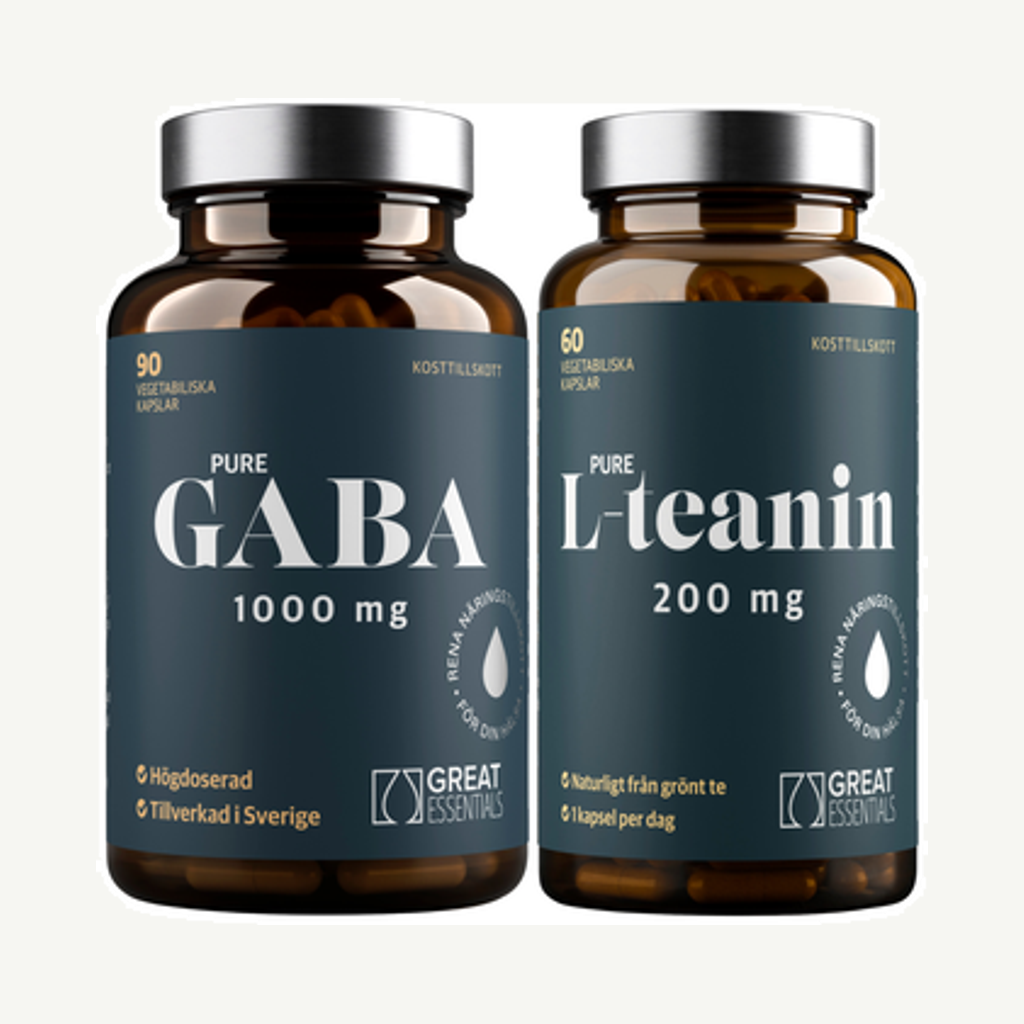 Förpackningen till GABA + L-teanin 90k+60k