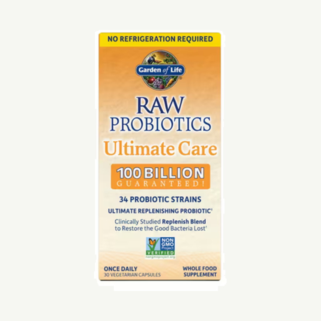 Förpackningen till Raw Probiotics 100 Billion CFU 30k
